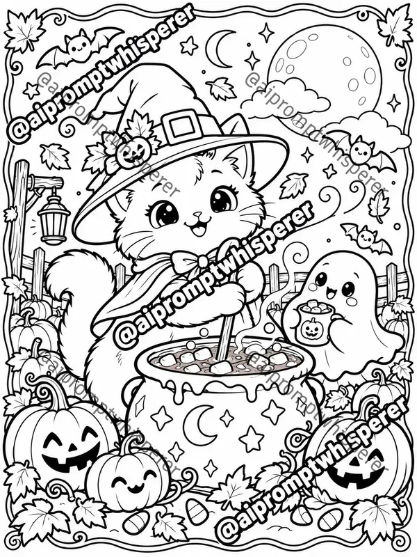 Free Cozy Halloween Critters Colorings
