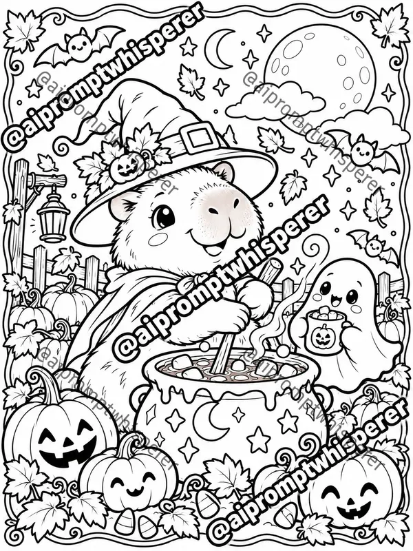 Free Cozy Halloween Critters Colorings