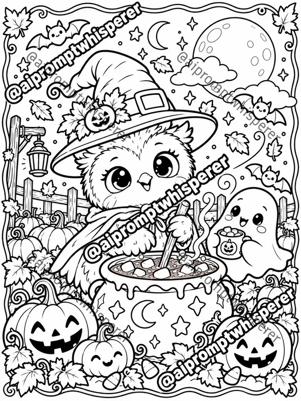Free Cozy Halloween Critters Colorings