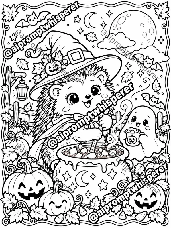 Free Cozy Halloween Critters Colorings