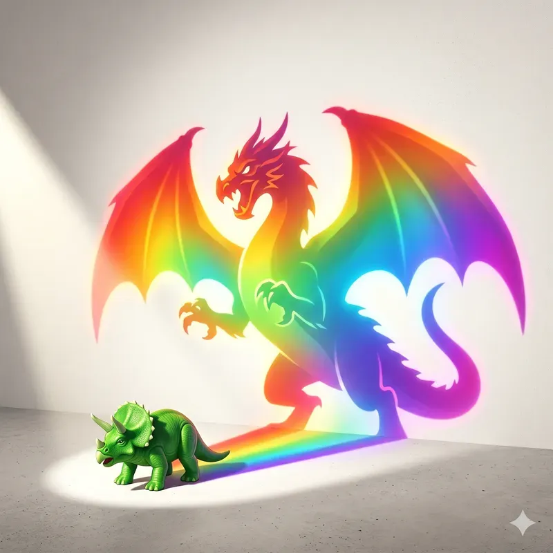 Prismatic Chromatic Shadow Illusions