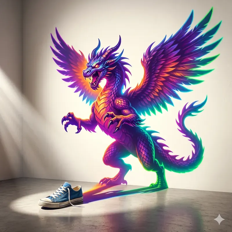 Prismatic Chromatic Shadow Illusions