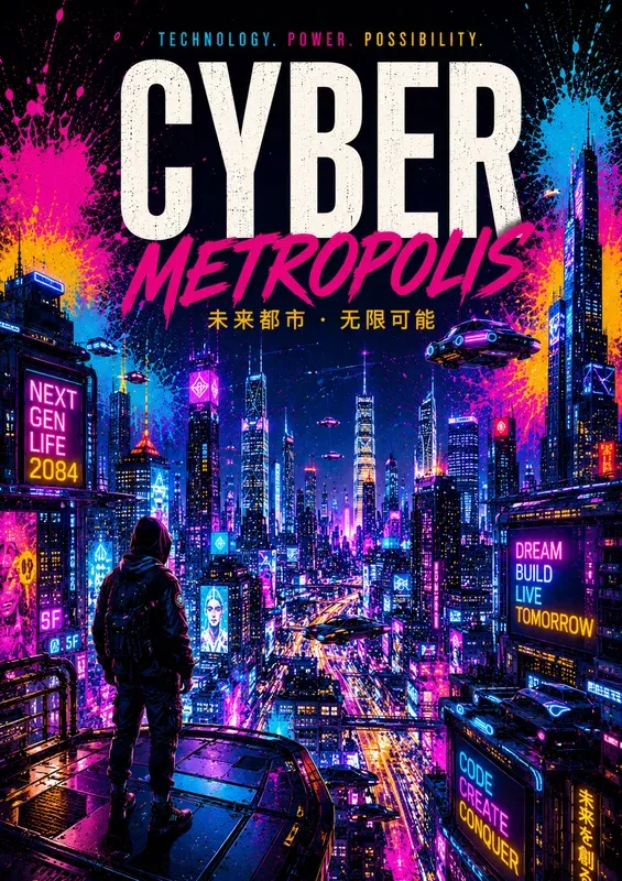 Neon Popart City Icons Generator