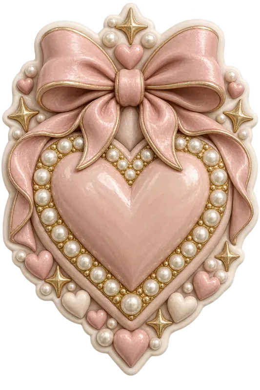 3D Butterfly Heart Clay Stickers