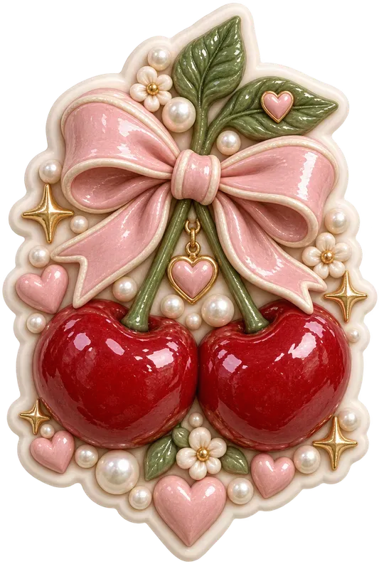 3D Butterfly Heart Clay Stickers