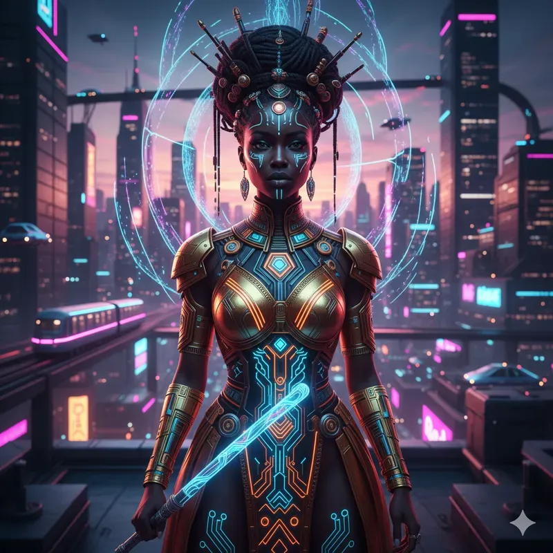 Elegant Afrofuturistic Portraits