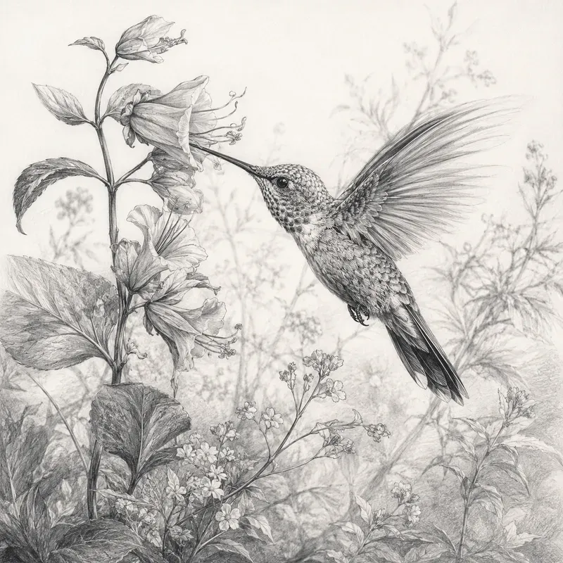 Monochrome Wildlife Pencil Art