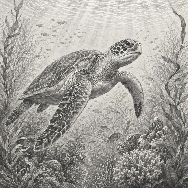 Monochrome Wildlife Pencil Art