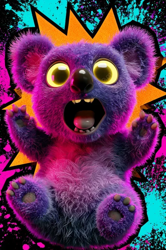 Neon 3D Animal Stickers