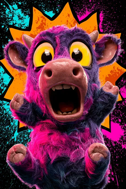 Neon 3D Animal Stickers