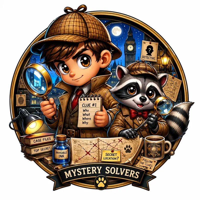 Whimsical Cartoon Duo Badge Art