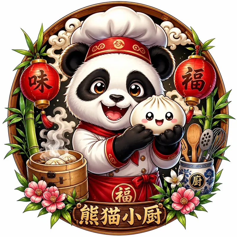 Whimsical Cartoon Duo Badge Art