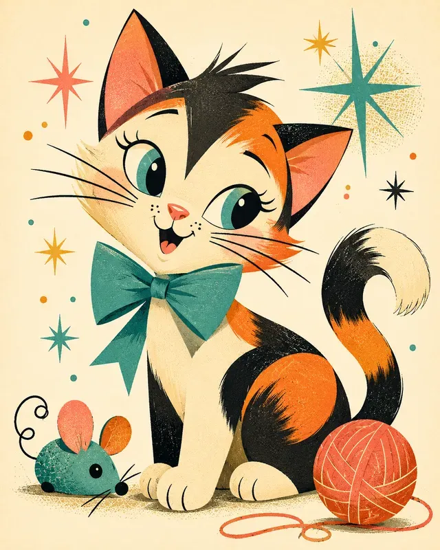 1950s Retro Geometric Illustrations
