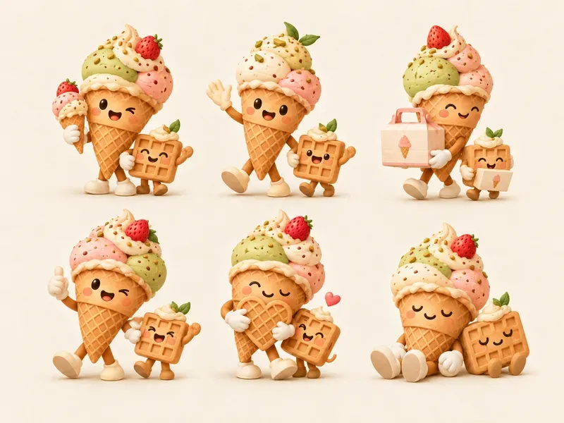 Cafe Bakery Brand Mascot Asset Kits