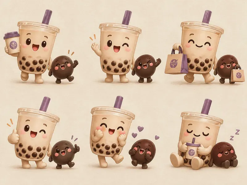 Cafe Bakery Brand Mascot Asset Kits