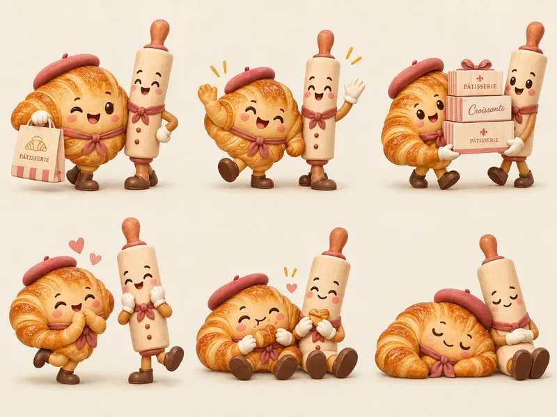 Cafe Bakery Brand Mascot Asset Kits