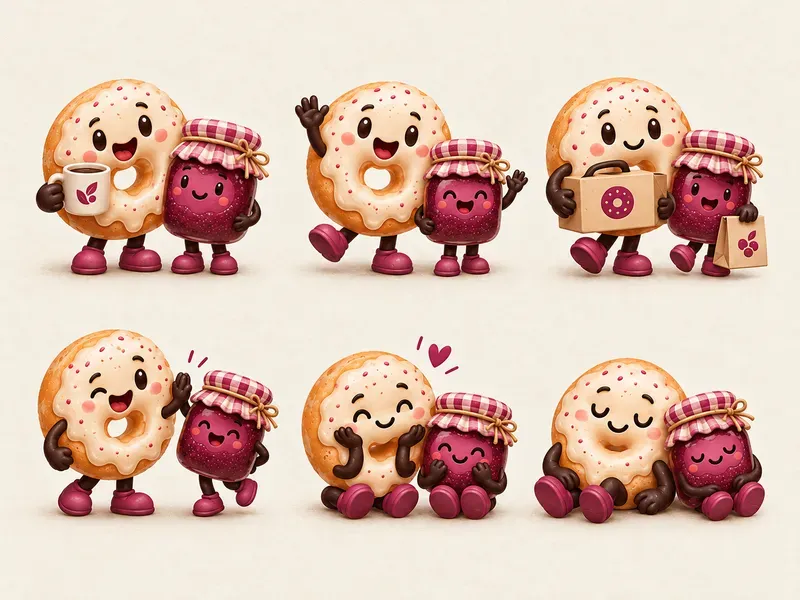 Cafe Bakery Brand Mascot Asset Kits