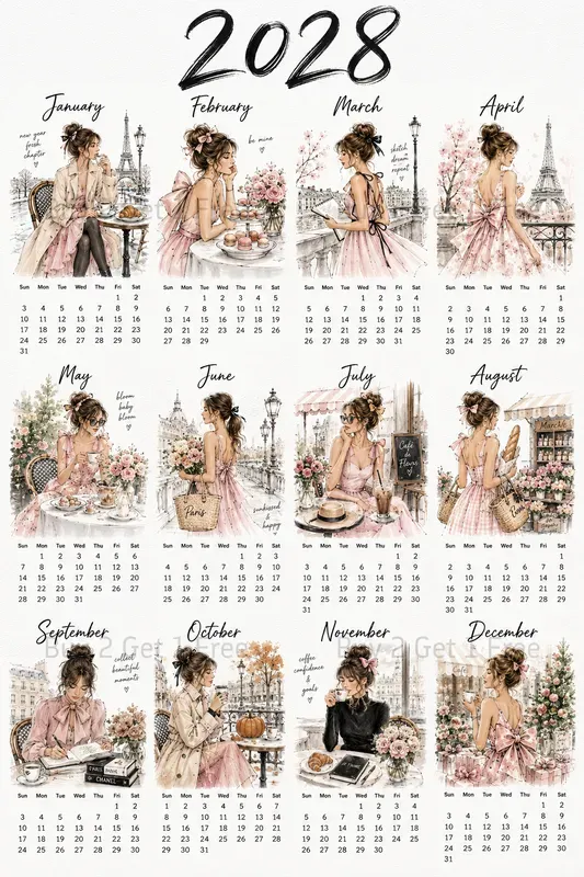 Western Year Calendar Posters