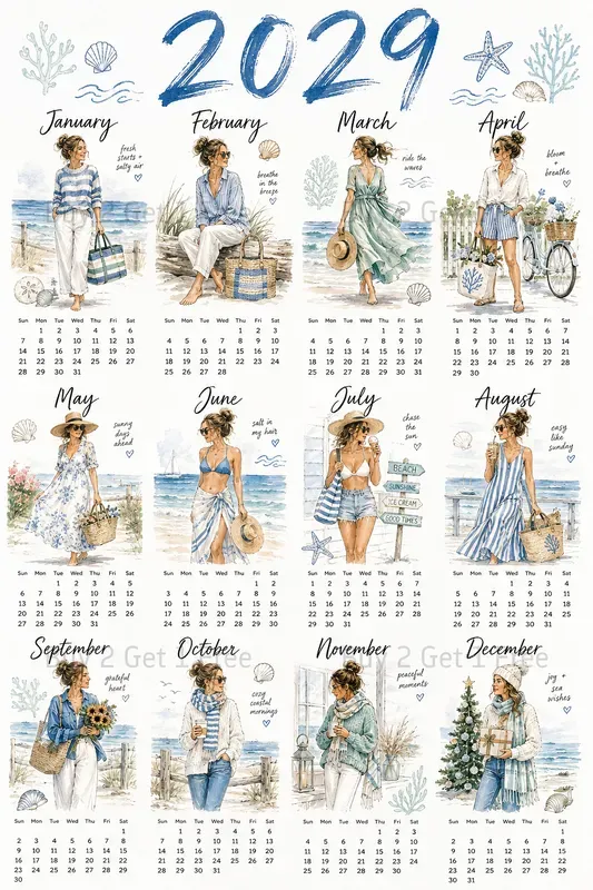 Western Year Calendar Posters