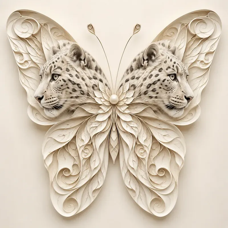 Elegant Butterfly Illusion Art
