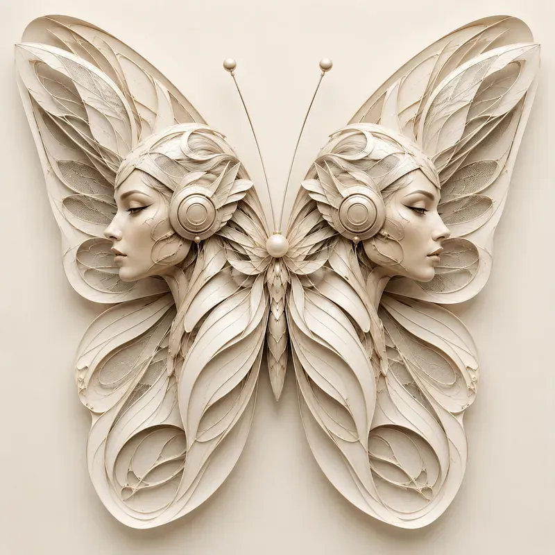 Elegant Butterfly Illusion Art