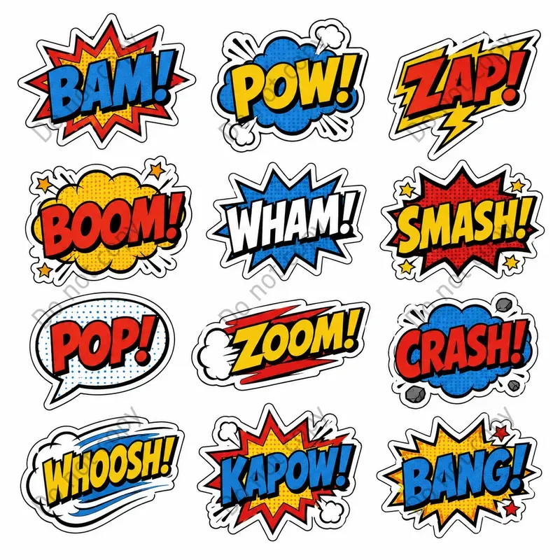 Pop Art Comic Sticker Sheets