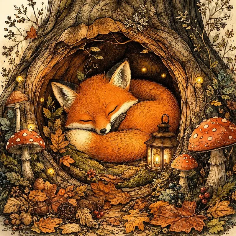 Whimsical Ink Wonderland Scenes