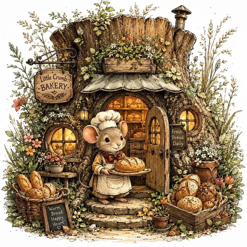 Whimsical Ink Wonderland Scenes