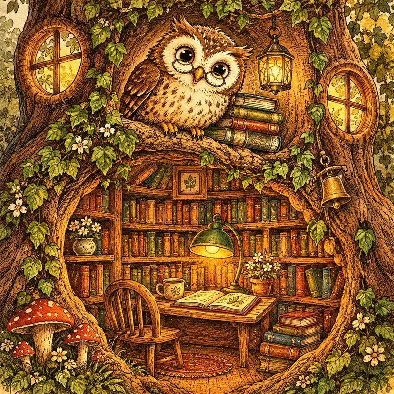 Whimsical Ink Wonderland Scenes
