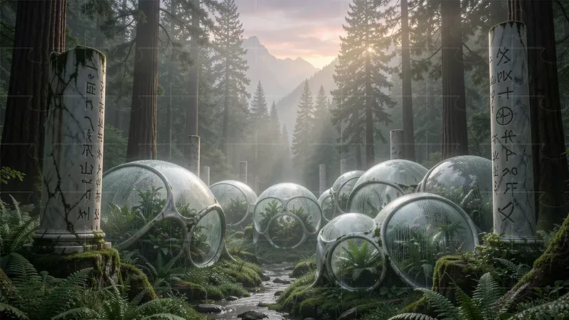 Cinematic Dewy Biodome Fantasy Worlds
