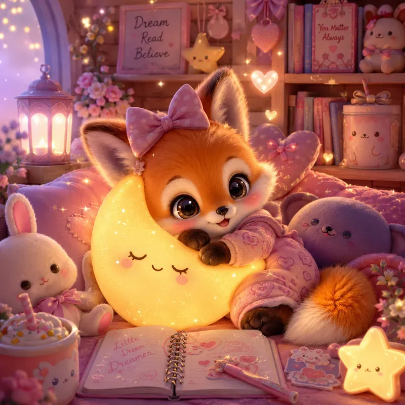 Cute Kawaii Besties Dreamland Scene Art