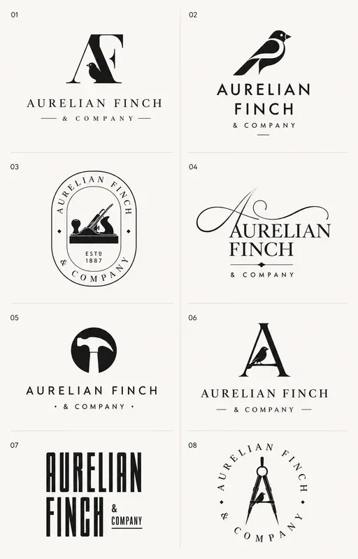 8 Brand Logo Concept Sheets