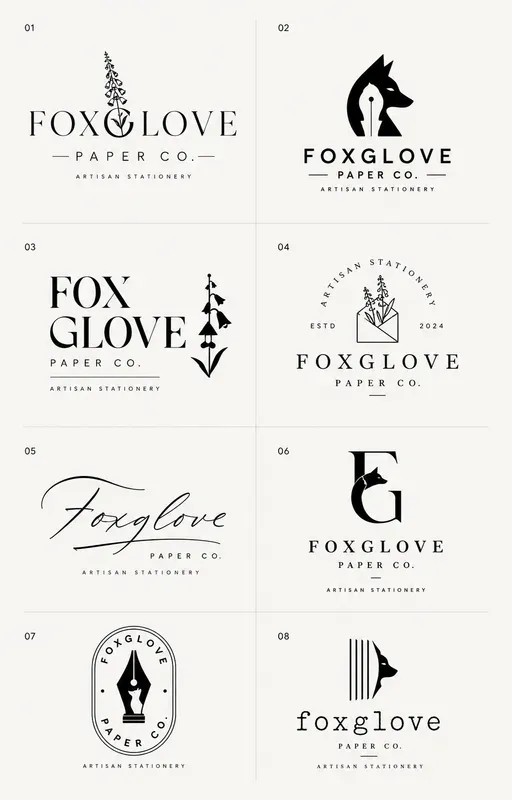 8 Brand Logo Concept Sheets