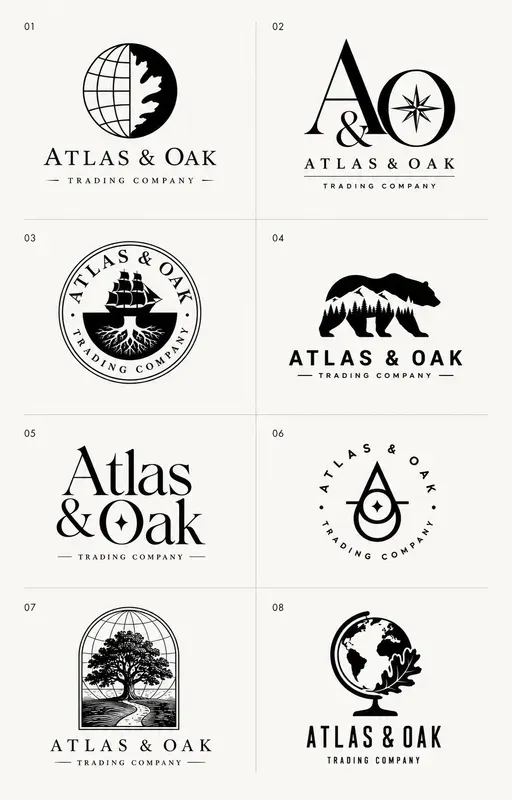 8 Brand Logo Concept Sheets