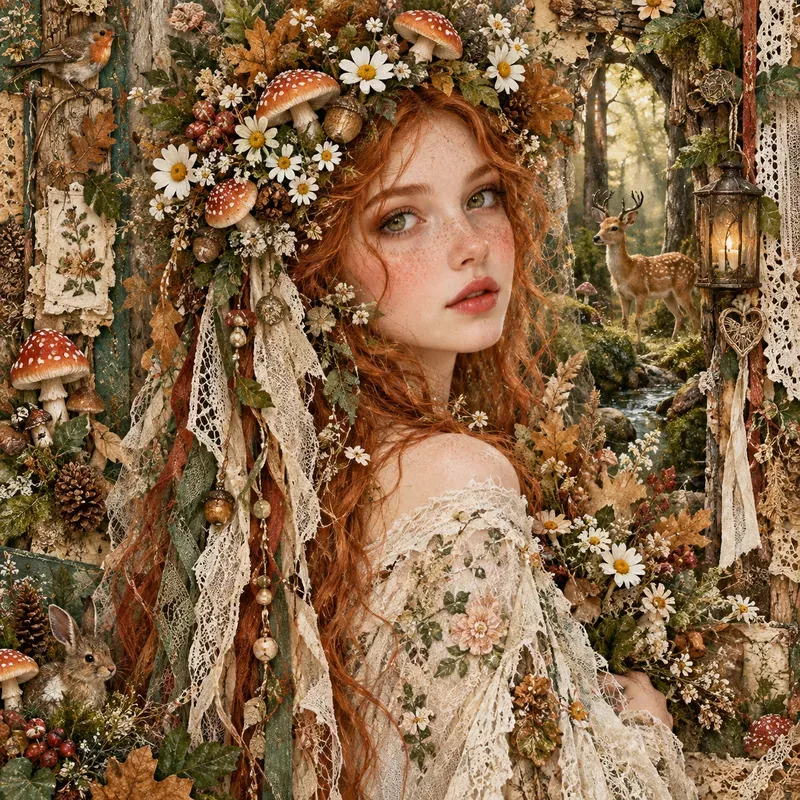 Whimsical Boho Fantasy Journal Art