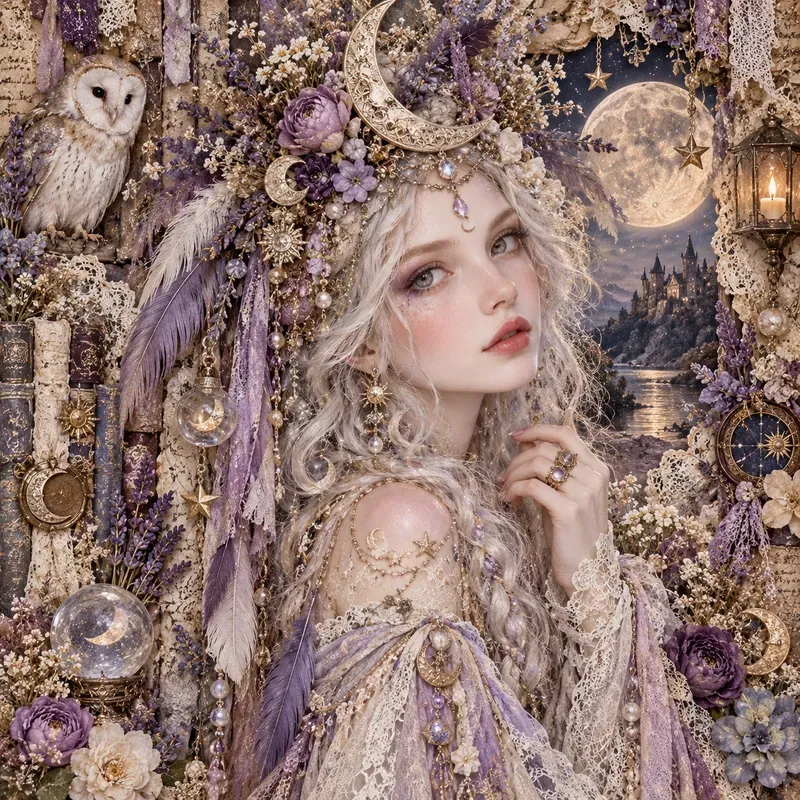 Whimsical Boho Fantasy Journal Art