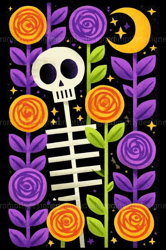 Spooky Cute Halloween Postcard Art