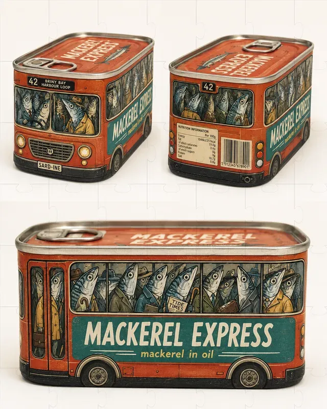 Whimsical Tin Can Vehicle Packagings
