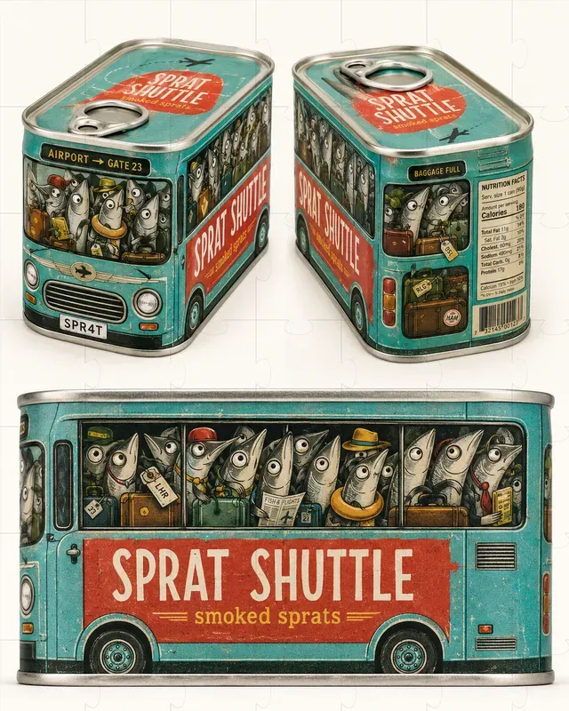 Whimsical Tin Can Vehicle Packagings