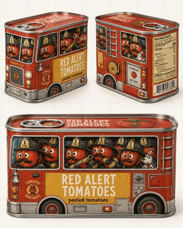 Whimsical Tin Can Vehicle Packagings