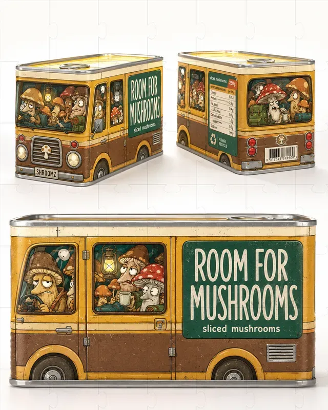 Whimsical Tin Can Vehicle Packagings