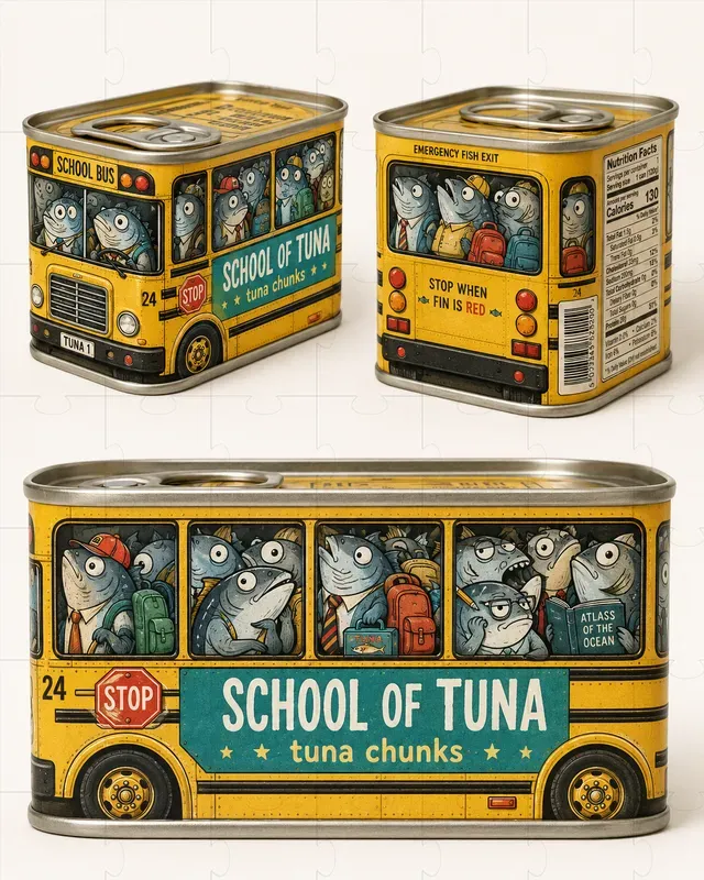 Whimsical Tin Can Vehicle Packagings