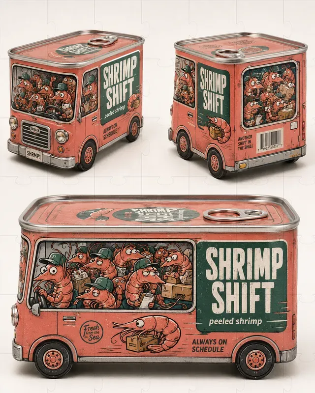 Whimsical Tin Can Vehicle Packagings