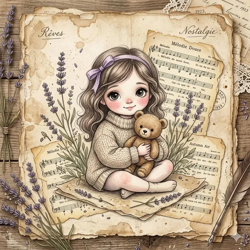 Vintage Junk Journal Girl Art