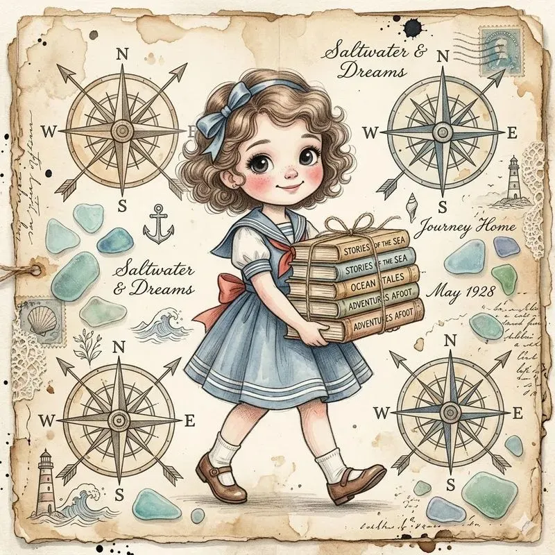 Vintage Junk Journal Girl Art