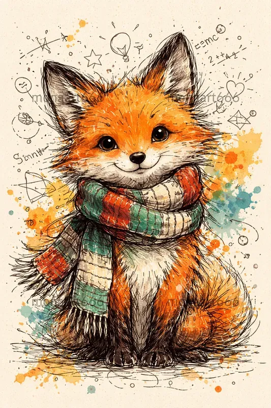 Whimsical Ink Color Scribbles