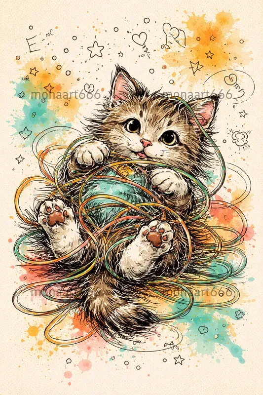 Whimsical Ink Color Scribbles
