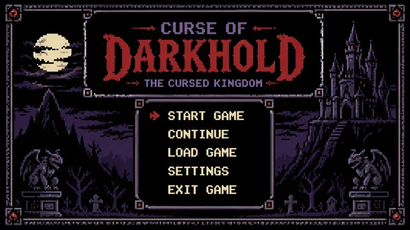 8bit RPG Main Menu UI Screens