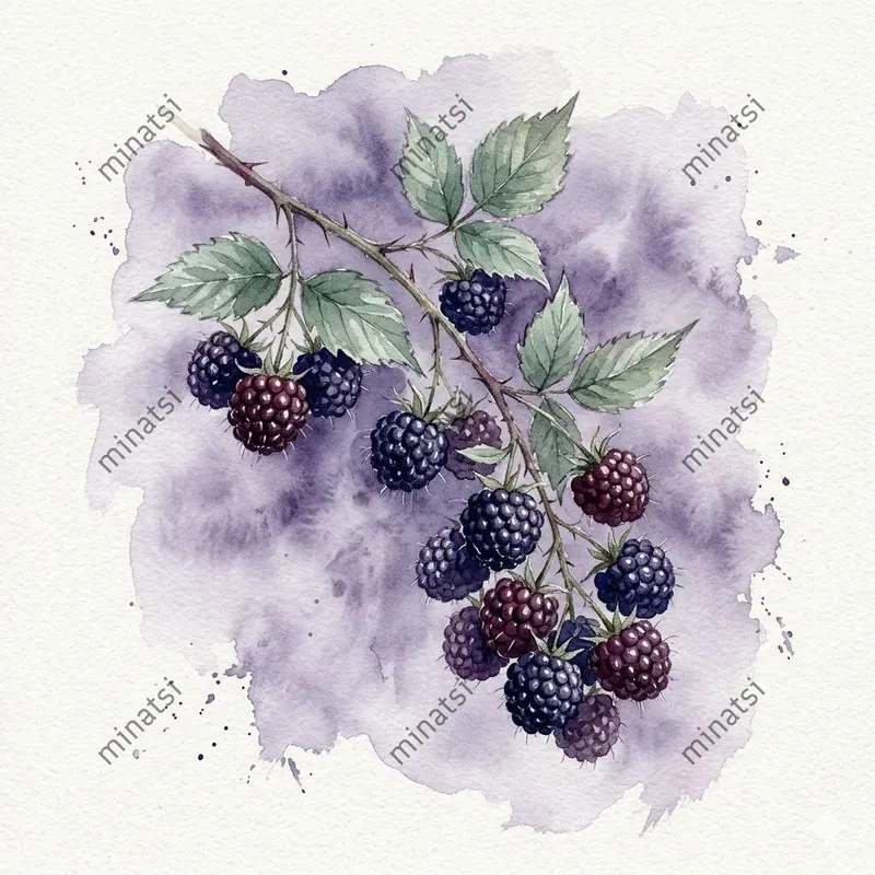 Loose Botanical Watercolor Berries