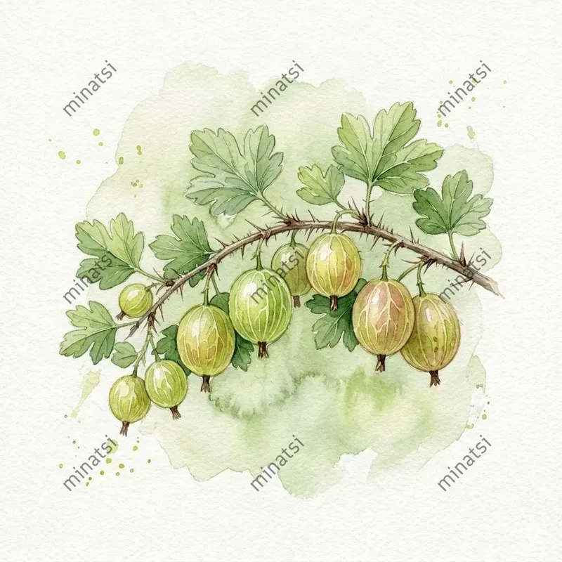 Loose Botanical Watercolor Berries